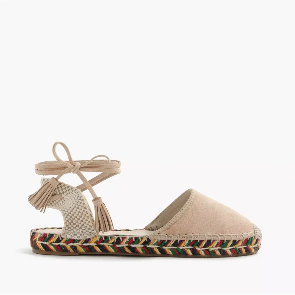 NEW J Crew Baja Flat Espadrille Suede Sandals Made in Spain G4208 Size 10 - Picture 1 of 12